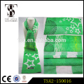 Hierba color verde dos caras blanco gran estampado de estrellas de seda bufanda último diseño